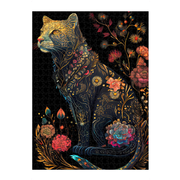 artboxONE Puzzle "Blumenkatze" artboxONE - Tiere,Abstrakt