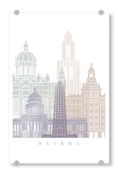 Acrylglasbild "HAVANNA SKYLINE PASTELL" artboxONE - Städte,Architektur