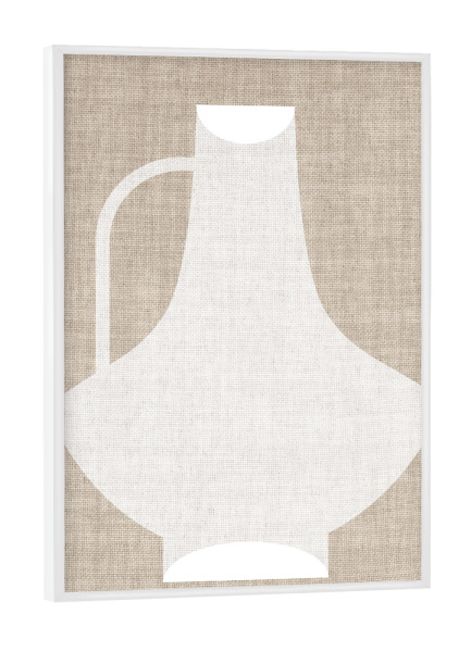 Poster mit weißem Rahmen "Linen vase white LUS" artboxONE - Abstrakt,Geometrie
