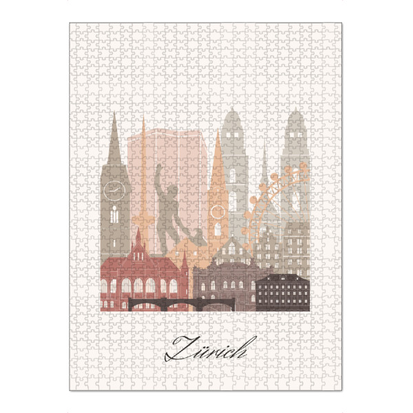 Puzzle Ravensburger "Zürcher Skyline in Terrakotta" artboxONE - Städte,Reise,Architektur,Städte / Zürich,Kartografie