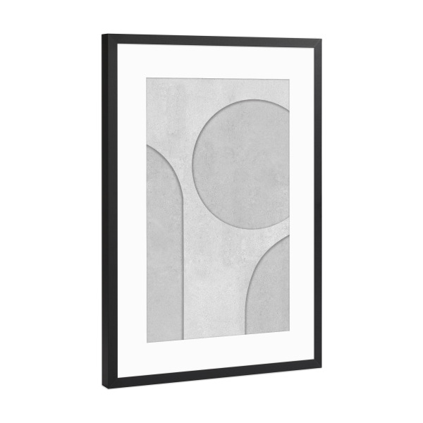 Poster mit Rahmen Schwarz (Metallic) "Concrete art - ZEN BETON AKA" artboxONE - Abstrakt