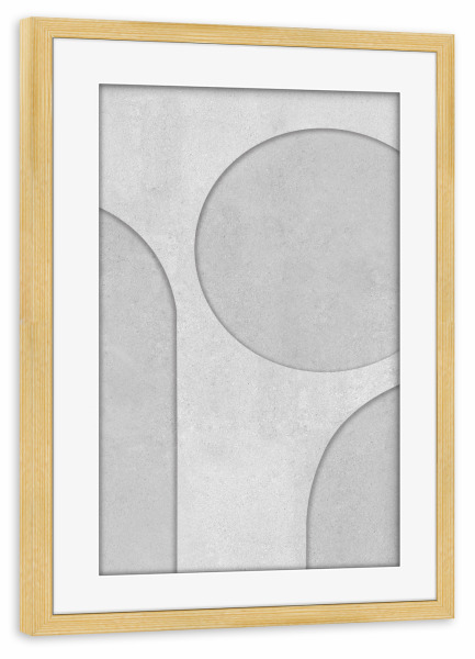 Poster mit Rahmen kiefer "Concrete art - ZEN BETON AKA" artboxONE - Abstrakt