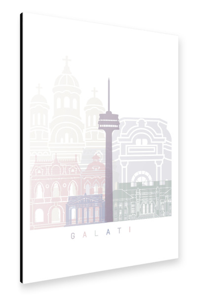 Alu-Dibond "GALATI SKYLINE PASTELL" 30x20 cm artboxONE
