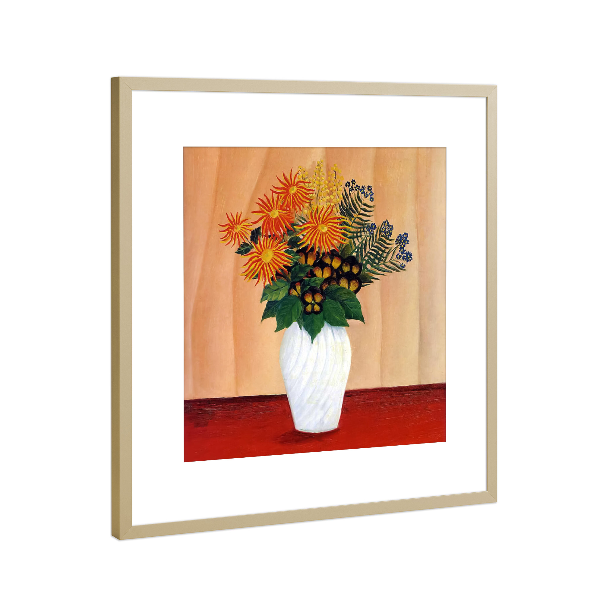 Poster mit Rahmen Gold "Blumenstrauß" artboxONE - Natur,Floral,Liebe,Für Mama,Für Papa