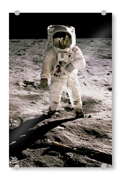 Acrylglasbild "Buzz Aldrin auf dem Mond" artboxONE - Reise,Für Kinder,Für Papa,Männer,Galaxy