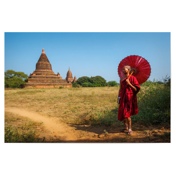 Poster 30x20 cm "Bei den Tempeln von Bagan" artboxONE - Architektur,Reise / Asien,Männer