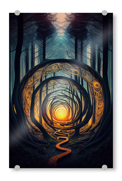 Acrylglasbild "Wald mit verdrehter Symmetrie" artboxONE - Abstrakt