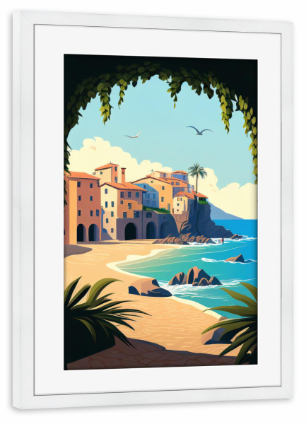 Poster mit Rahmen weiß "Irgendwo auf Sizilien" artboxONE - Städte,Reise,Reise / Strand und Meer