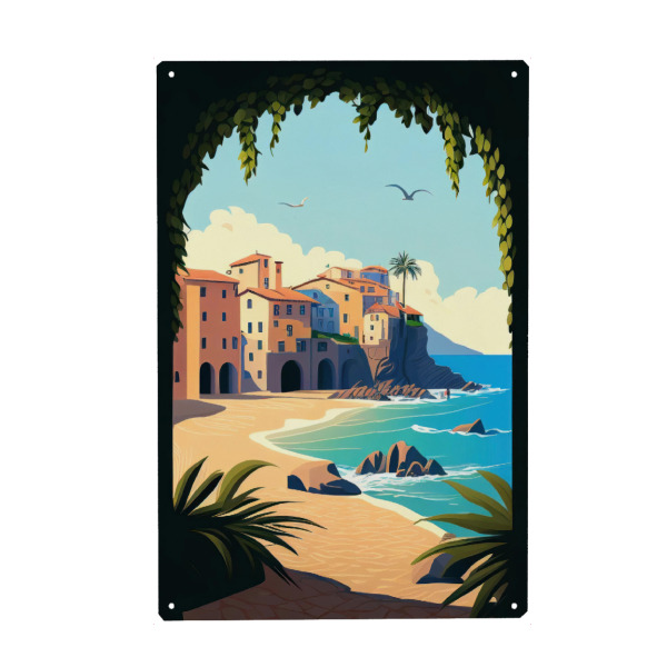 Holzbild "Irgendwo auf Sizilien" artboxONE - Städte,Reise,Reise / Strand und Meer