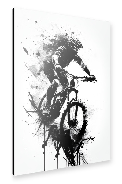 Alu-Dibond "Bergab-Silhouette" 30x20 cm artboxONE