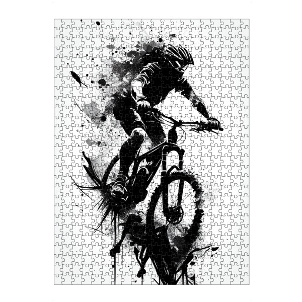 Puzzle Ravensburger "Bergab-Silhouette" artboxONE - Schwarzweiß,Sport