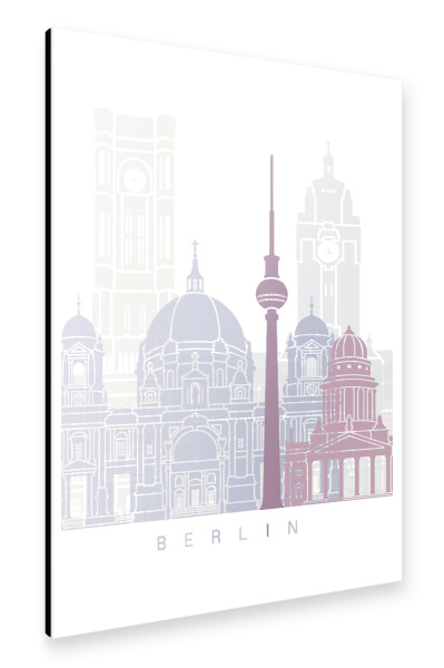 Alu-Dibond "BERLINER SKYLINE PASTELL" 30x20 cm artboxONE