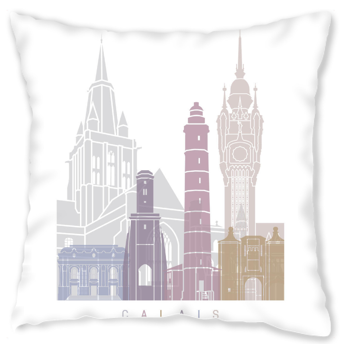 Design-Kissen "CALAIS-SKYLINE-PASTELL" artboxONE - Stߤdte,Architektur