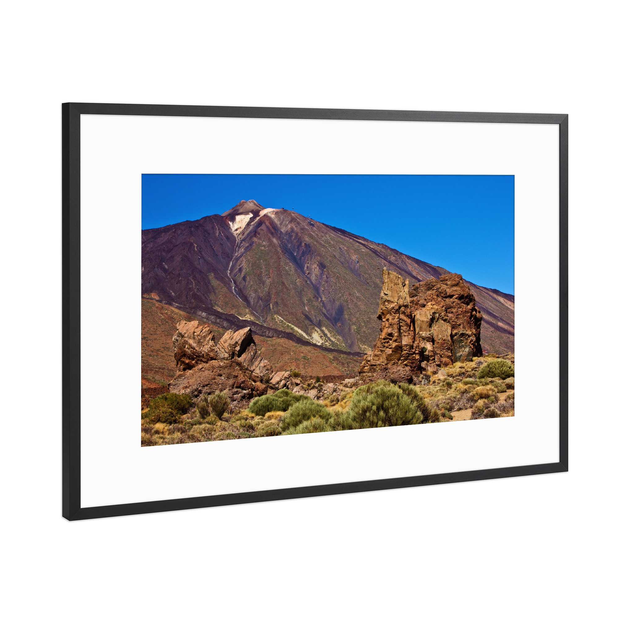 Poster mit Rahmen Schwarz (Metallic) "Teide und Roques de García" artboxONE - Natur,Reise,Reise / Länder