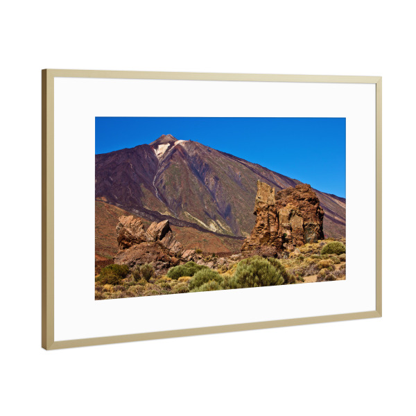 Poster mit Rahmen Gold "Teide und Roques de García" artboxONE - Natur,Reise,Reise / Länder