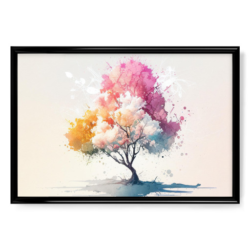 Colorful pastel tree painting