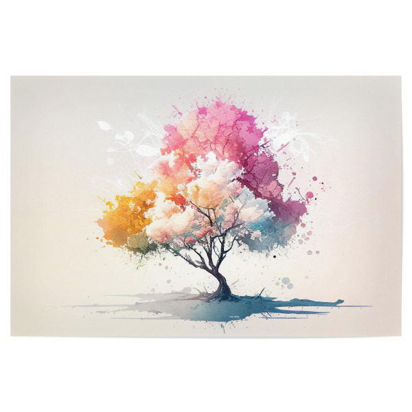 Poster 30x20 cm "Bunte pastellfarbene Baummalerei" artboxONE - Natur