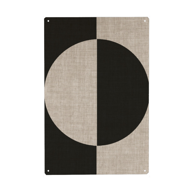 Metall Poster "Linen moon black" artboxONE - Abstrakt - Japandi,Modern,Art,Ibiza,Kunstdruck,Geschenk,Einrichtung,Abstrakt,Kunst - Blechschild