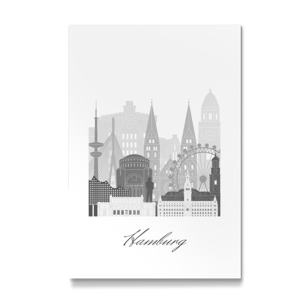 Galerie-Print "Hamburger Skyline schwarz-weiß" 30x20 cm artboxONE