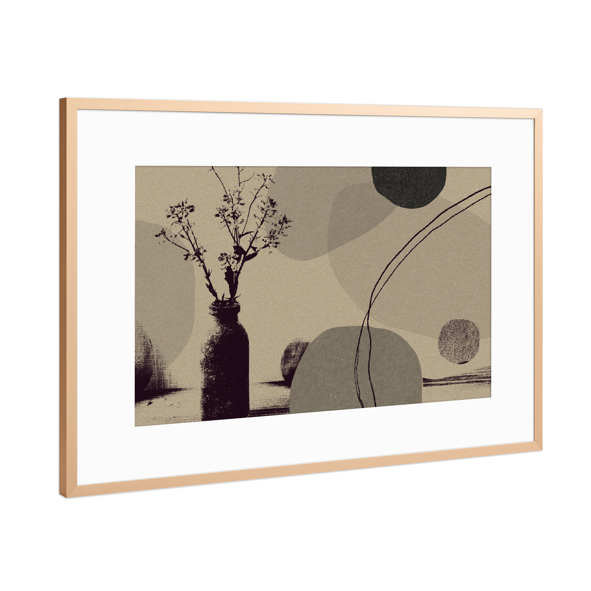 Poster mit Rahmen Kupfer "Linen collection - modern kitchen" artboxONE - Abstrakt
