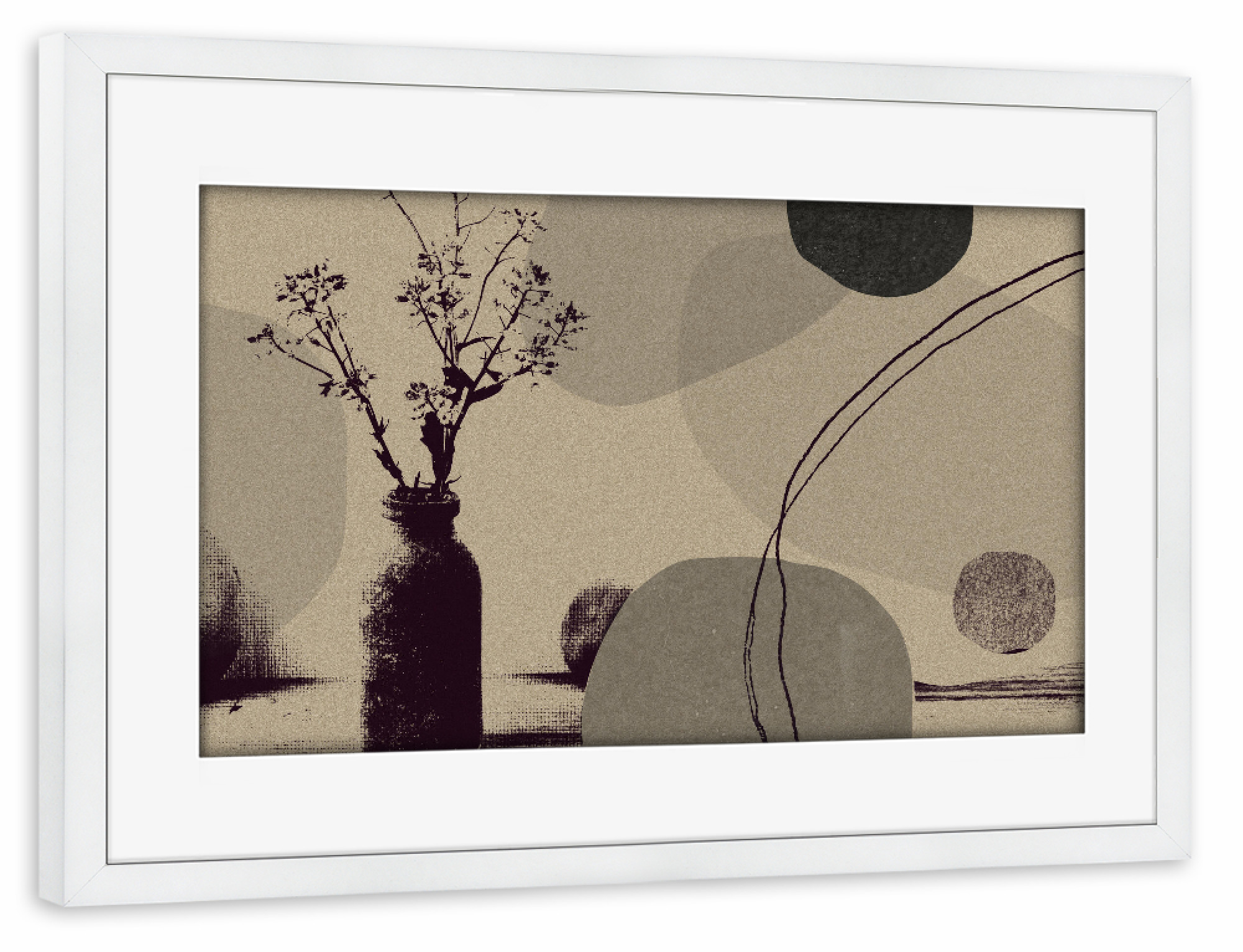 Poster mit Rahmen weiß "Linen collection - modern kitchen" artboxONE - Abstrakt