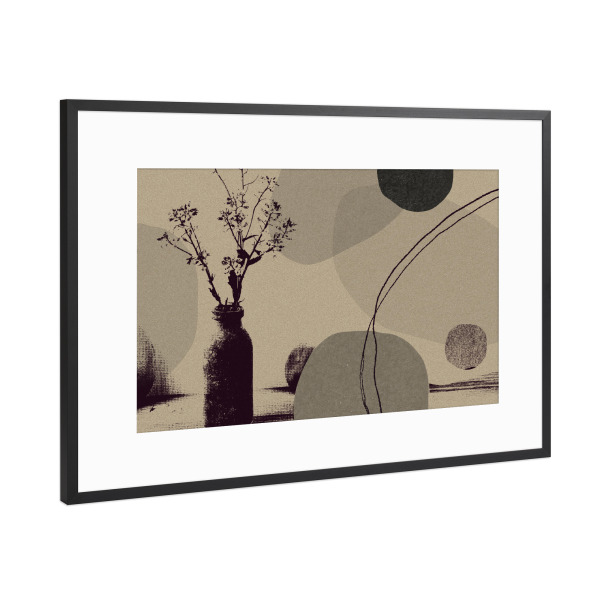 Poster mit Rahmen Schwarz (Metallic) "Linen collection - modern kitchen" artboxONE - Abstrakt