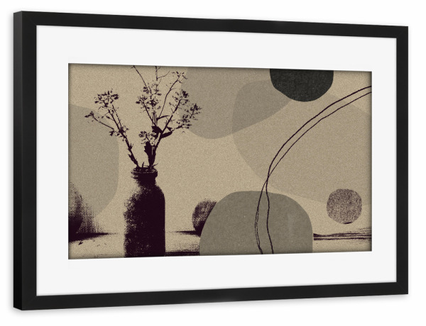 Poster mit Rahmen schwarz "Linen collection - modern kitchen" artboxONE - Abstrakt