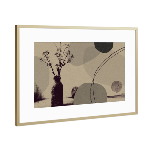 Poster mit Rahmen Gold "Linen collection - modern kitchen" artboxONE - Abstrakt