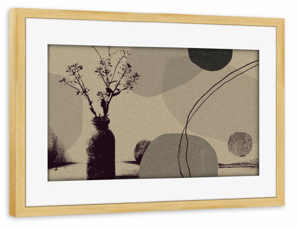 Poster mit Rahmen kiefer "Linen collection - modern kitchen" artboxONE - Abstrakt