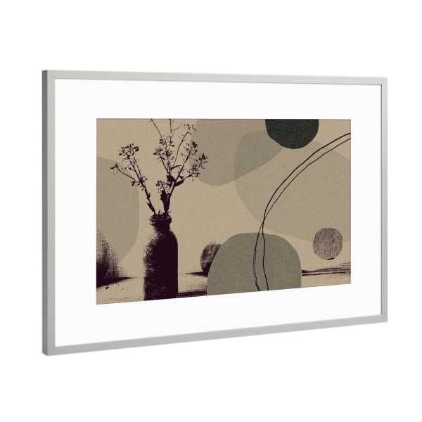 Poster mit Rahmen Silber "Linen collection - modern kitchen" artboxONE - Abstrakt
