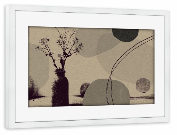 Poster mit Rahmen weiß "Linen collection - modern kitchen" artboxONE - Abstrakt