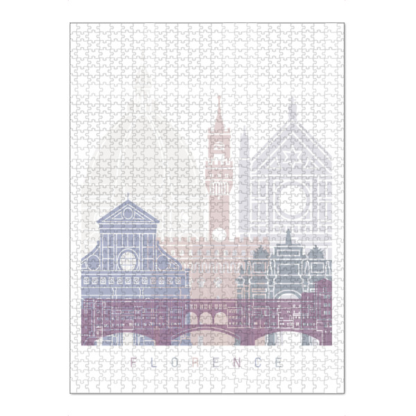 Puzzle Ravensburger "FLORENZ SKYLINE IN PASTELL" artboxONE - Städte,Architektur