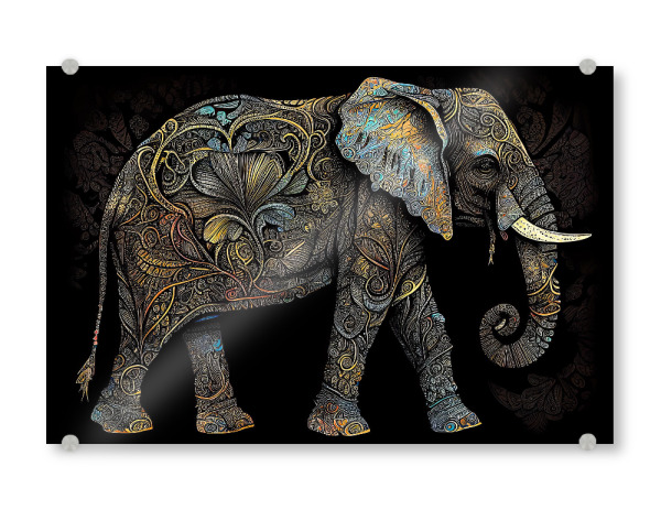 Acrylglasbild "Zierelefant" artboxONE - Tiere,Abstrakt