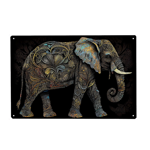 Metall Poster "Zierelefant" artboxONE - Tiere,Abstrakt