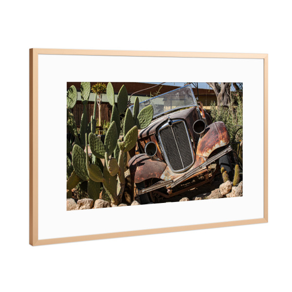 Poster mit Rahmen Kupfer "Oldtimer in Namibia" artboxONE - Reise / Afrika,Automobile