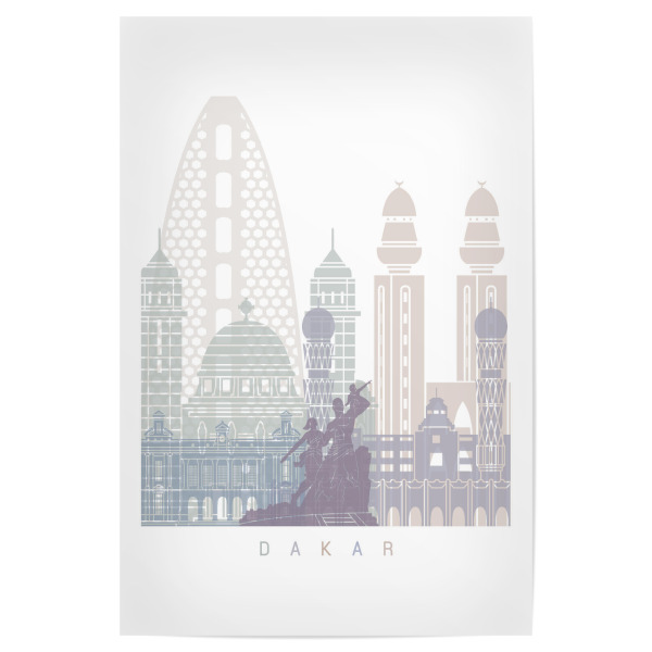 Poster "DAKAR SKYLINE PASTELL" artboxONE - Städte,Architektur