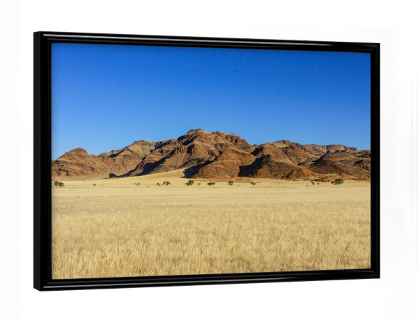 Poster mit schwarzem Rahmen "Die Savanne in Namibia" artboxONE - Natur,Reise / Afrika - Afrika,Savanne,Namibia,Landschaft,Steppe,Natur,Tiere