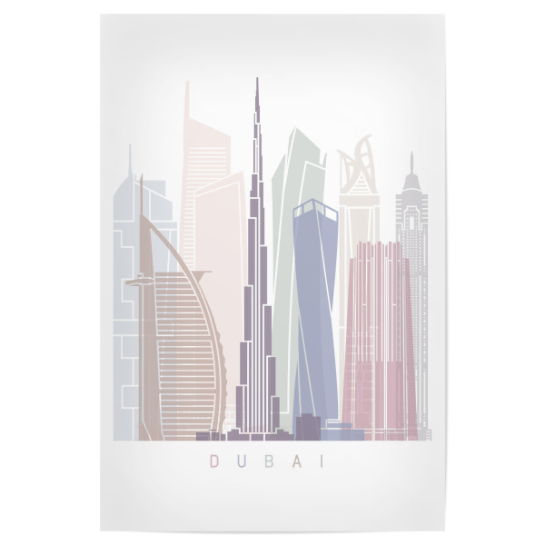 Poster "DUBAI-SKYLINE-PASTELL" artboxONE - Städte,Architektur