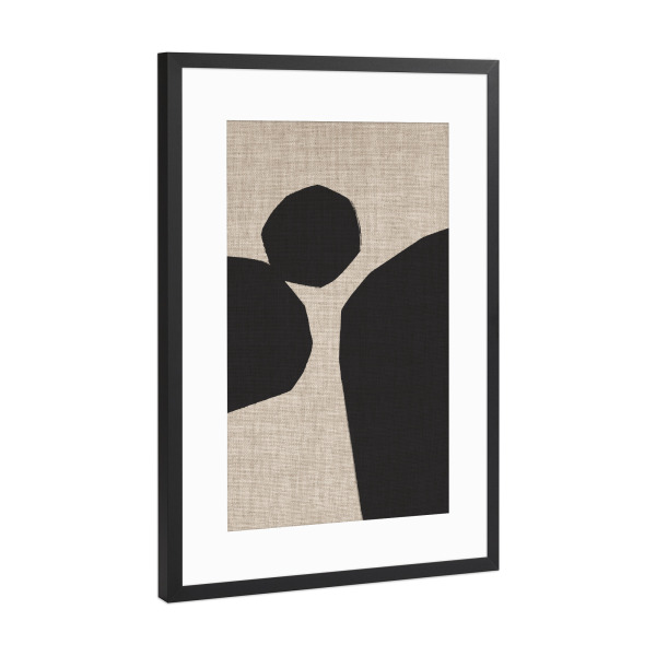 Poster mit Rahmen Schwarz (Metallic) "LINEN collection - JAPANDI ROMBA" artboxONE - Abstrakt,Geometrie