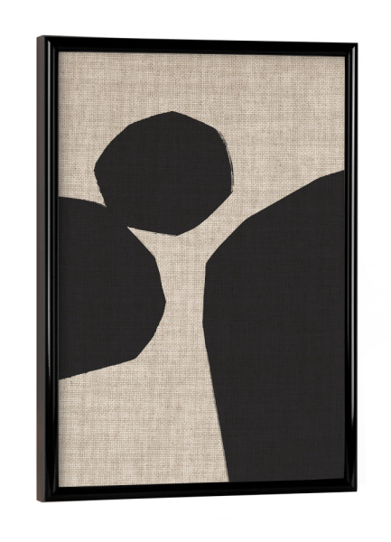 Poster mit schwarzem Rahmen "LINEN collection - JAPANDI ROMBA" artboxONE - Abstrakt,Geometrie