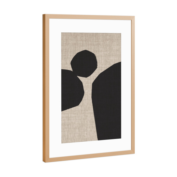 Poster mit Rahmen Kupfer "LINEN collection - JAPANDI ROMBA" artboxONE - Abstrakt,Geometrie