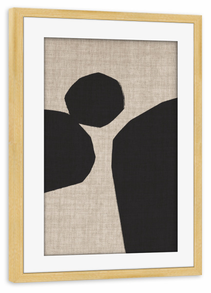 Poster mit Rahmen kiefer "LINEN collection - JAPANDI ROMBA" artboxONE - Abstrakt,Geometrie