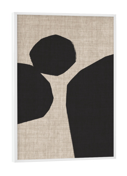 Poster mit weißem Rahmen "LINEN collection - JAPANDI ROMBA" artboxONE - Abstrakt,Geometrie