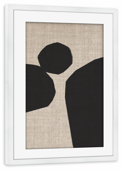 Poster mit Rahmen weiß "LINEN collection - JAPANDI ROMBA" artboxONE - Abstrakt,Geometrie