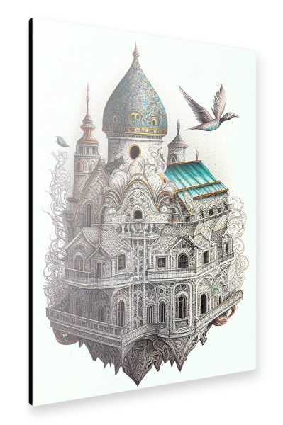 Alu-Dibond "Weiße Schlossmalerei" 30x20 cm artboxONE