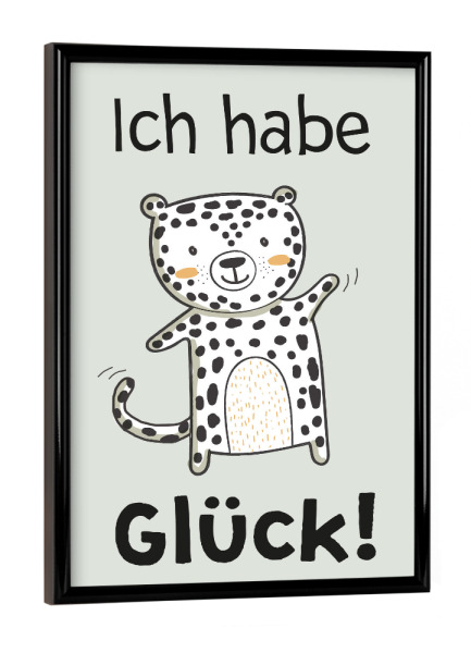Poster mit schwarzem Rahmen "KIDS art - Affirmationsbild Glück" artboxONE - Für Kinder,Tiere