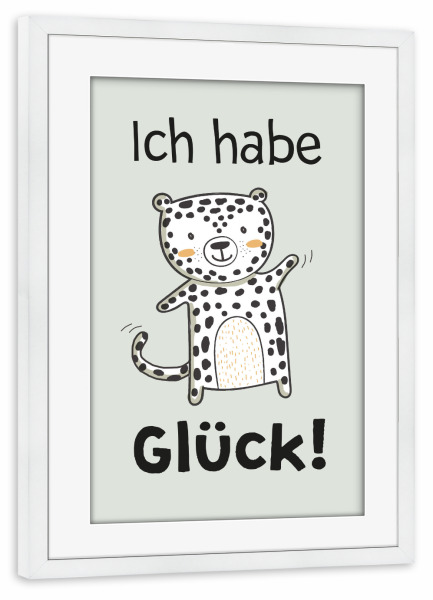 Poster mit Rahmen weiß "KIDS art - Affirmationsbild Glück" artboxONE - Für Kinder,Tiere