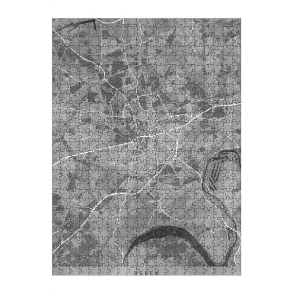 artboxONE Puzzle "Graue Karte von Essen Deutschland" artboxONE - Kartografie - Grau,Karte,Essen,Deutschland,Alt,Distressed - Bild grau