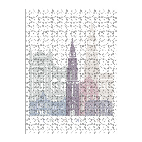 artboxONE Puzzle "GRONINGER SKYLINE PASTELL" artboxONE - Städte,Architektur