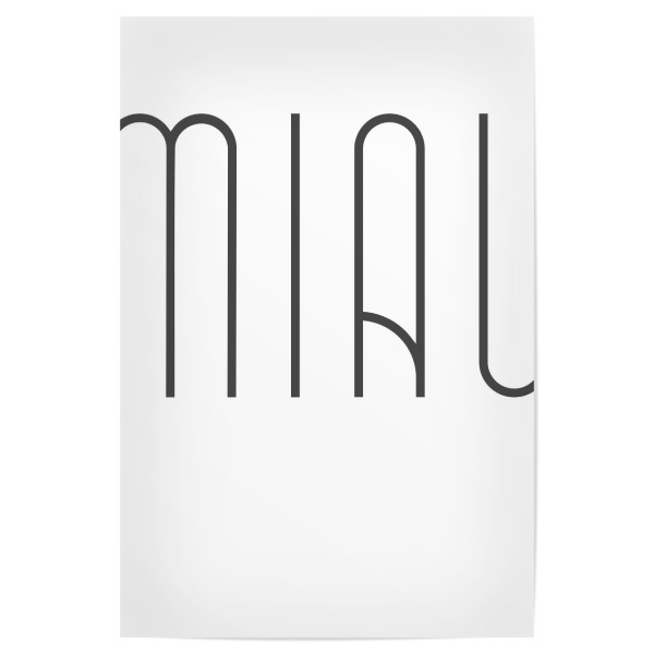 Poster "MIAU Typo" artboxONE - Typografie,Tiere,Lustig - Miau,Meow,Catmom,Catdad,Schriftzug,Typografie,Minimalismus,Minimalistisch